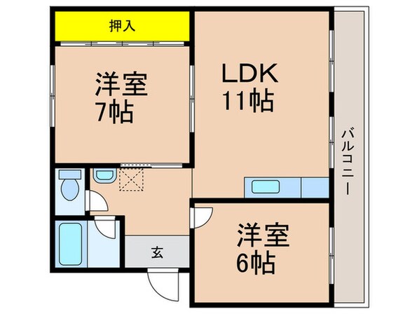 山田池住宅第10号棟（103）の物件間取画像